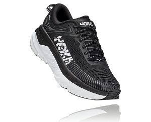 Hoka One One Bondi 7 Womens Road Running Shoes Black/White | AU-9134608